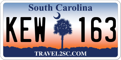 SC license plate KEW163