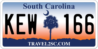SC license plate KEW166