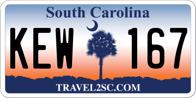 SC license plate KEW167