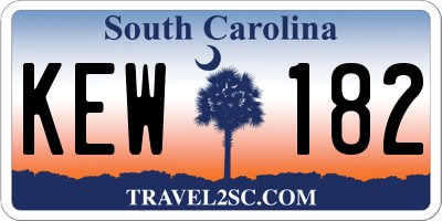 SC license plate KEW182