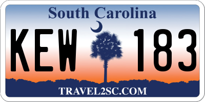 SC license plate KEW183