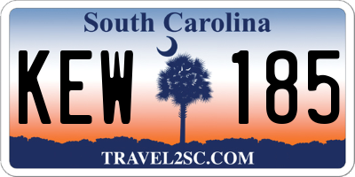 SC license plate KEW185
