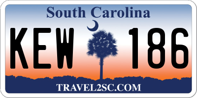 SC license plate KEW186