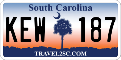 SC license plate KEW187