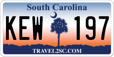 SC license plate KEW197