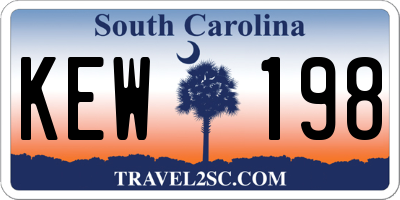 SC license plate KEW198