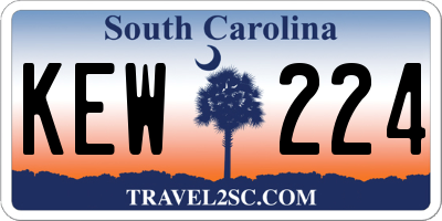 SC license plate KEW224