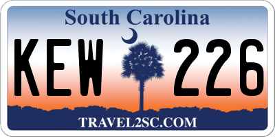 SC license plate KEW226