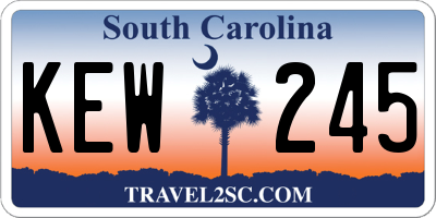 SC license plate KEW245
