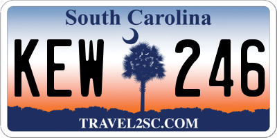 SC license plate KEW246