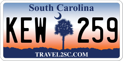 SC license plate KEW259
