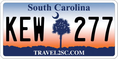 SC license plate KEW277