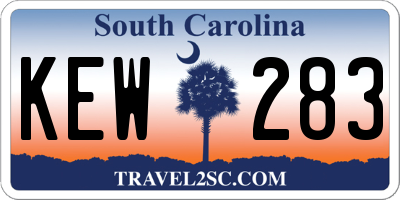 SC license plate KEW283