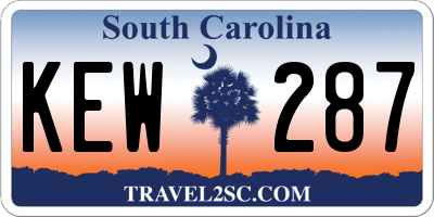 SC license plate KEW287