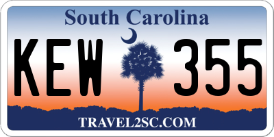SC license plate KEW355