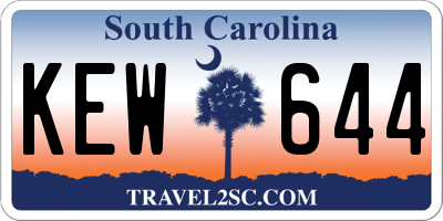SC license plate KEW644