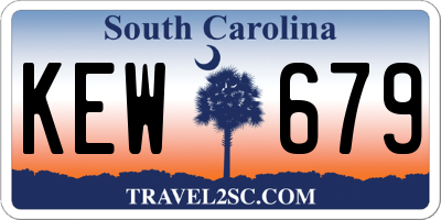 SC license plate KEW679