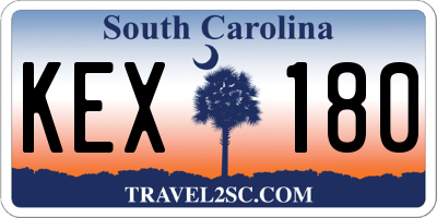 SC license plate KEX180