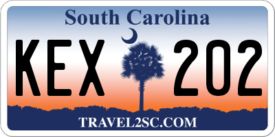 SC license plate KEX202