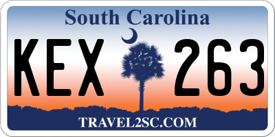 SC license plate KEX263