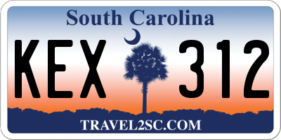 SC license plate KEX312