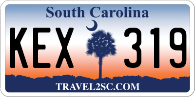 SC license plate KEX319