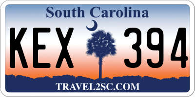 SC license plate KEX394