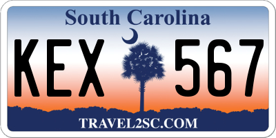 SC license plate KEX567