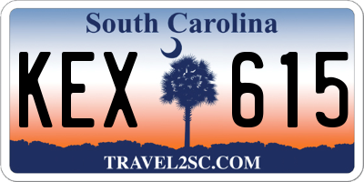 SC license plate KEX615