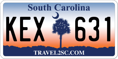 SC license plate KEX631