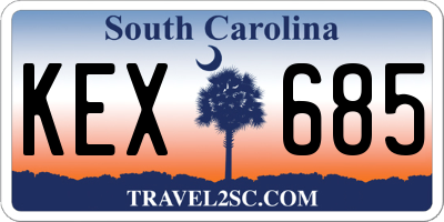 SC license plate KEX685