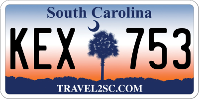 SC license plate KEX753