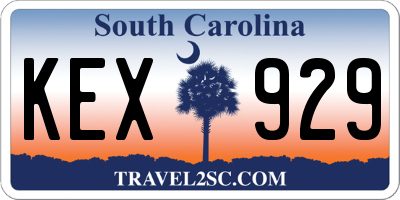 SC license plate KEX929