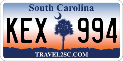 SC license plate KEX994