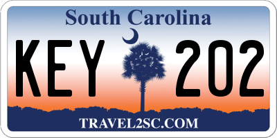 SC license plate KEY202