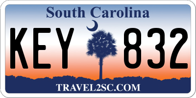 SC license plate KEY832