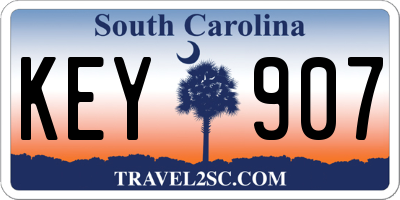 SC license plate KEY907