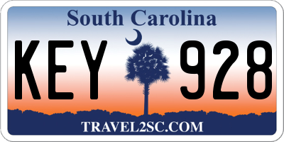 SC license plate KEY928
