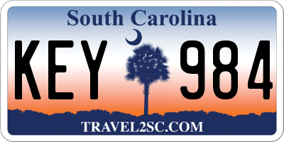 SC license plate KEY984