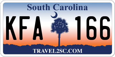 SC license plate KFA166