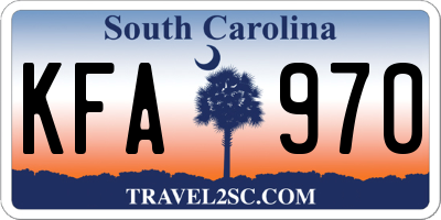 SC license plate KFA970
