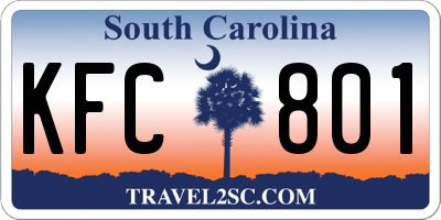 SC license plate KFC801
