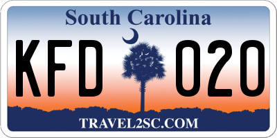 SC license plate KFD020
