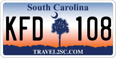 SC license plate KFD108