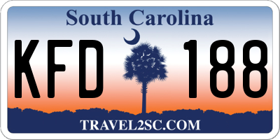 SC license plate KFD188