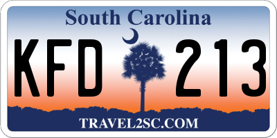 SC license plate KFD213