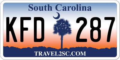 SC license plate KFD287