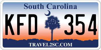 SC license plate KFD354