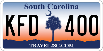 SC license plate KFD400