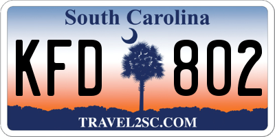 SC license plate KFD802